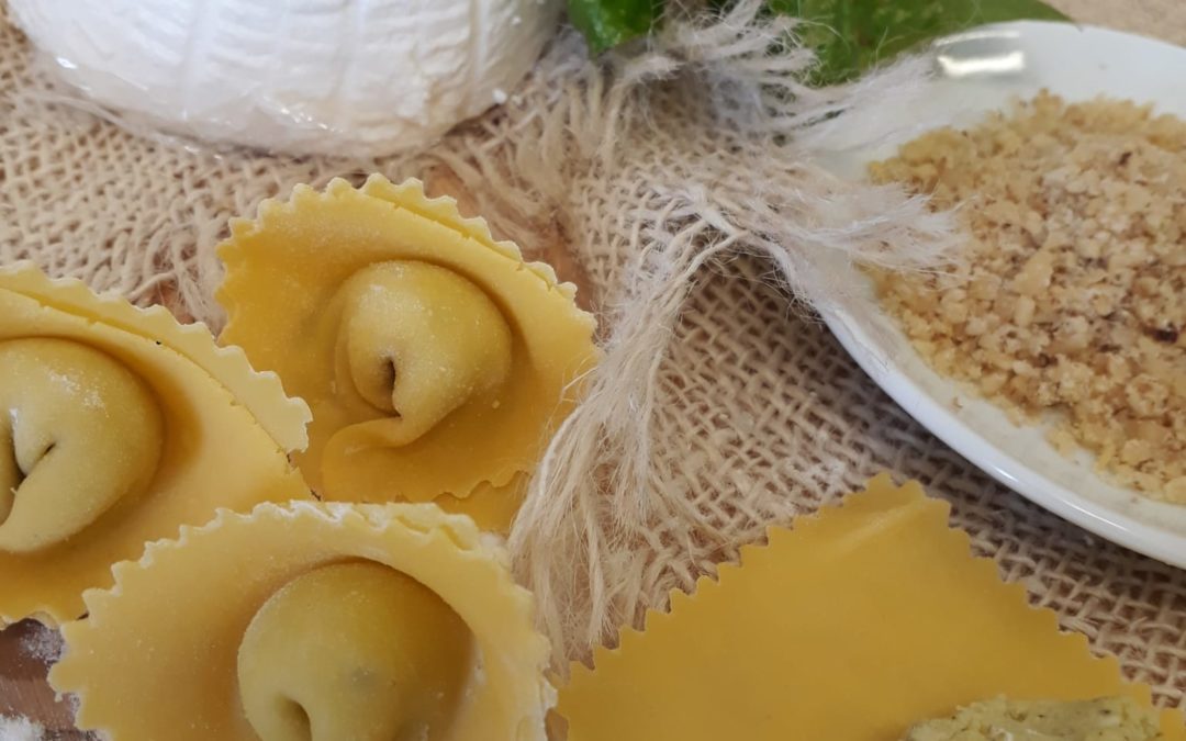 Oggi buonissimi ravioli basilico e noci!